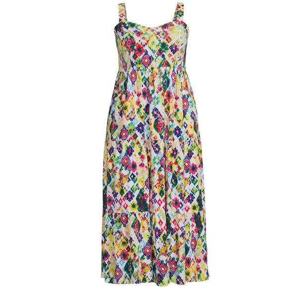 Terra & Sky Women's Plus Size Tiered Maxi Dress Geo Print Size 2X - Picture 3 of 4